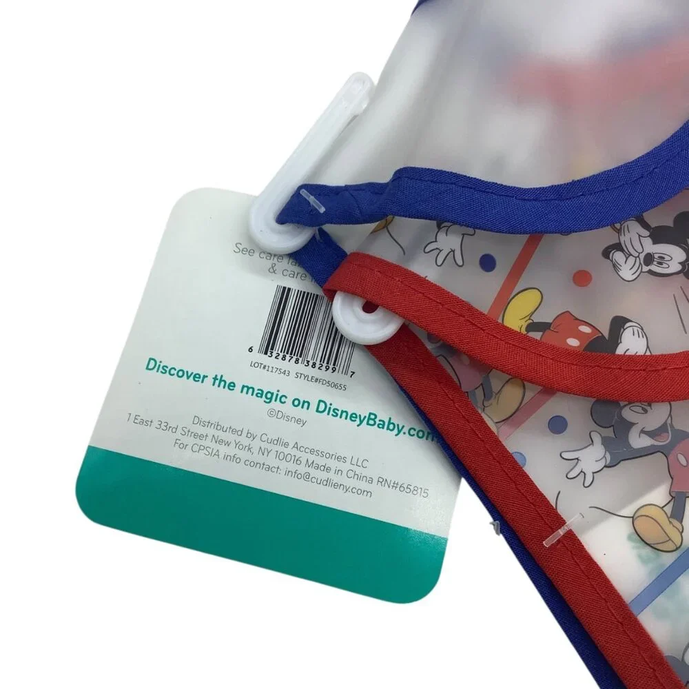 Disney Baby Mickey‎ Mouse 2-Pack Crumb Catcher Bibs With Adjustable Neck Closure